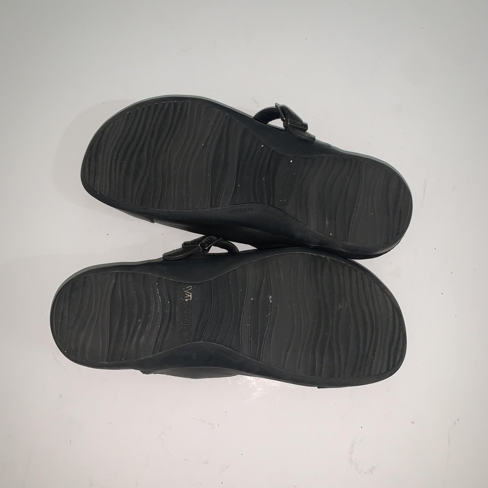 Vionic Midway Shoes Womens Size 8 Black Leather Clog Buckle Comfort Casual - Picture 10 of 11